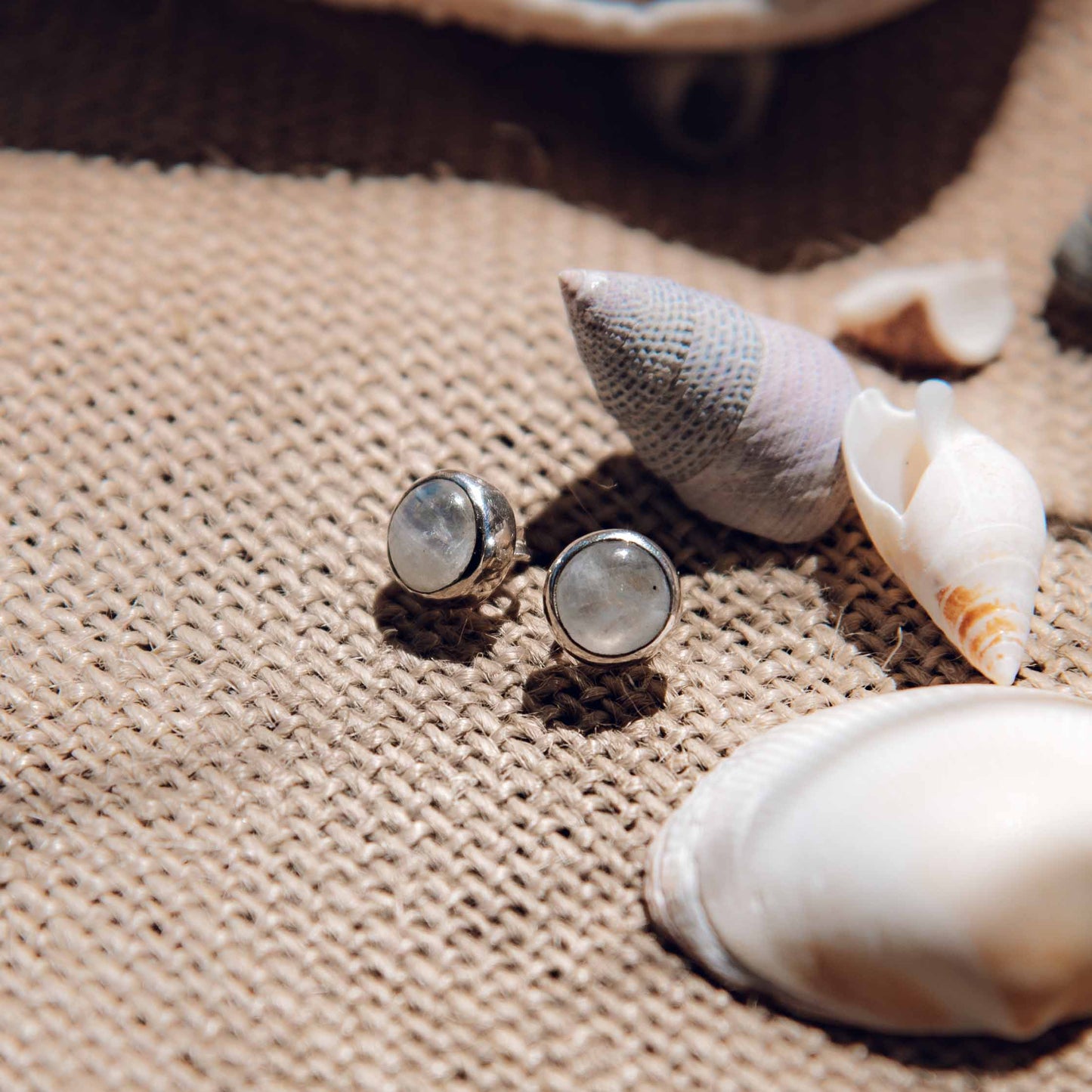 Wind and Soul Earrings Moonstone Stud