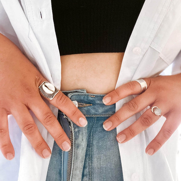 Wind and Soul Rings Delilah Cowrie Ring
