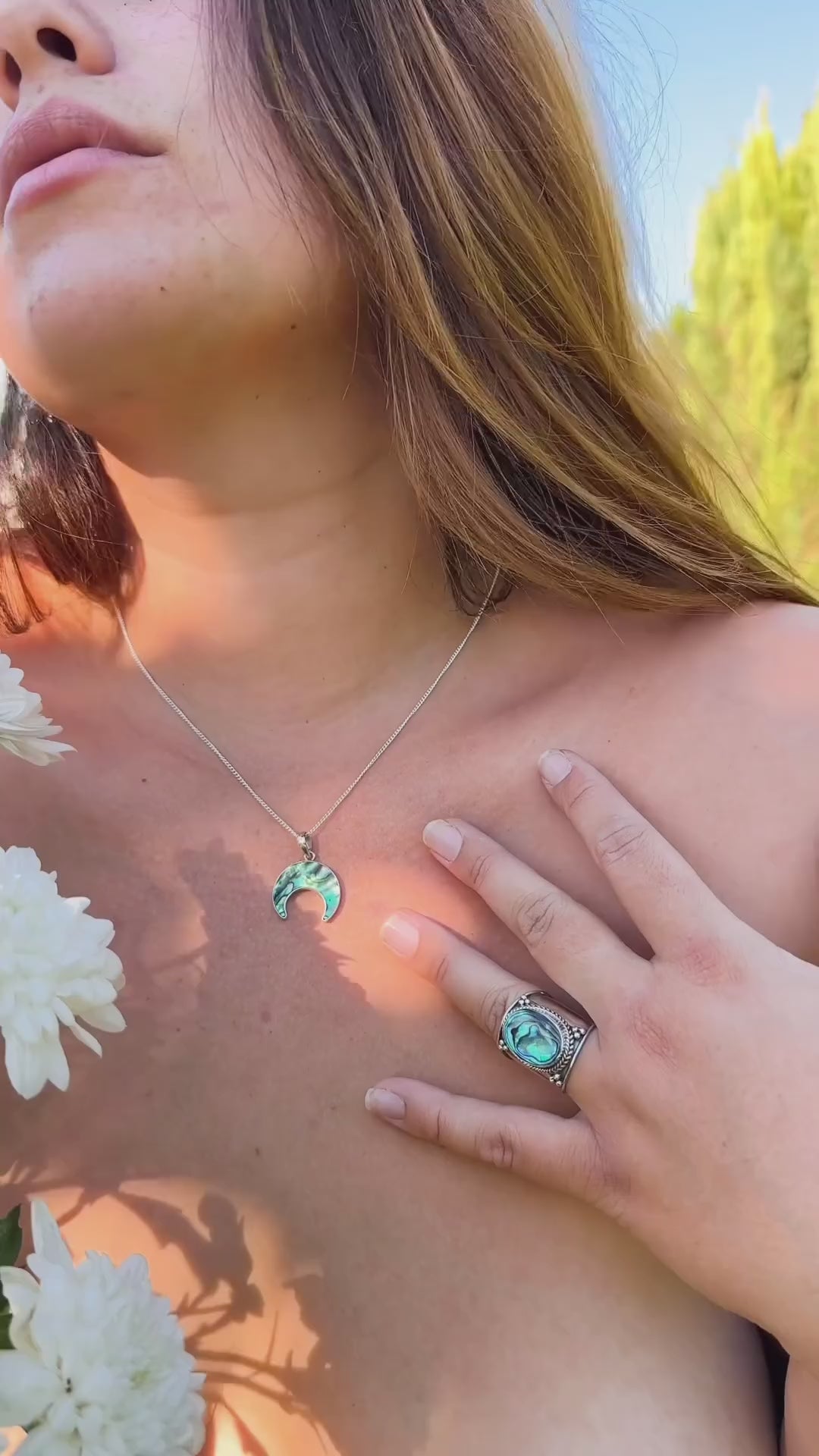 Paua Moon Necklace