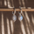 Wind and Soul Earrings Moonstone Hoops